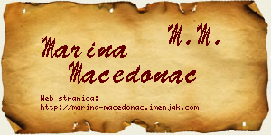 Marina Macedonac vizit kartica